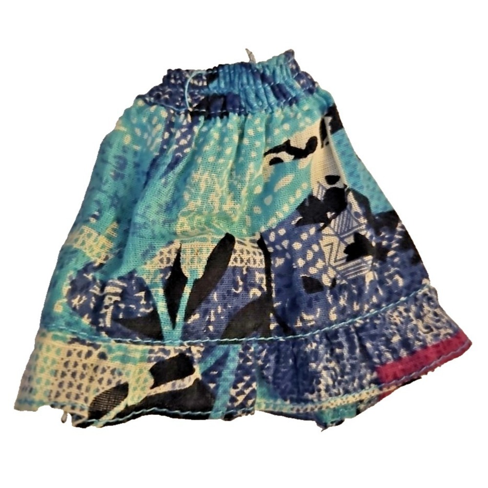 Barbie Doll Skirt Blue Floral Print Summer Spring Doll Accessories Clothes